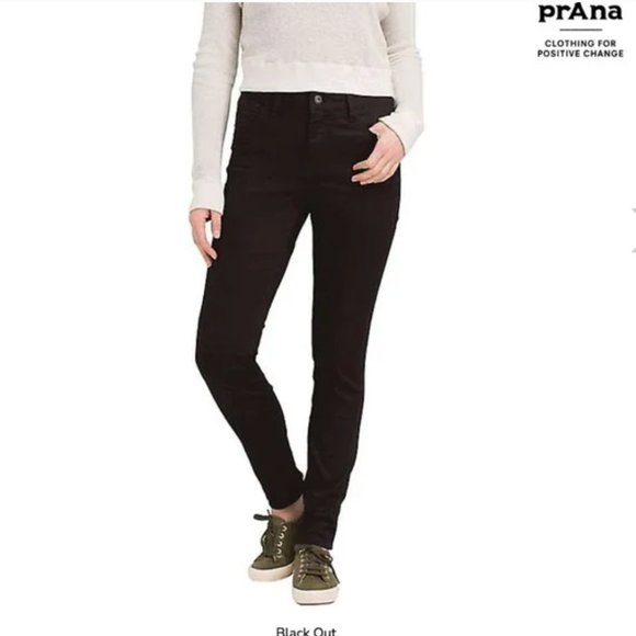🏷️NWT: praNa Oday Size 4 (27) Black Skinny Jeans/Regular (30") Inseam - Picture 1 of 6